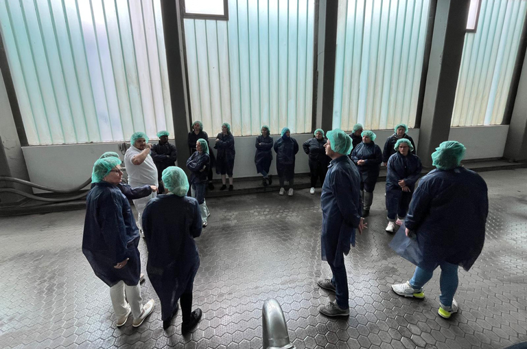 Impressionen vom Besuch verschiedener Mitarbeiter der EDEKA-Deckenbach-Märkte in der Schwälbchen Molkerei