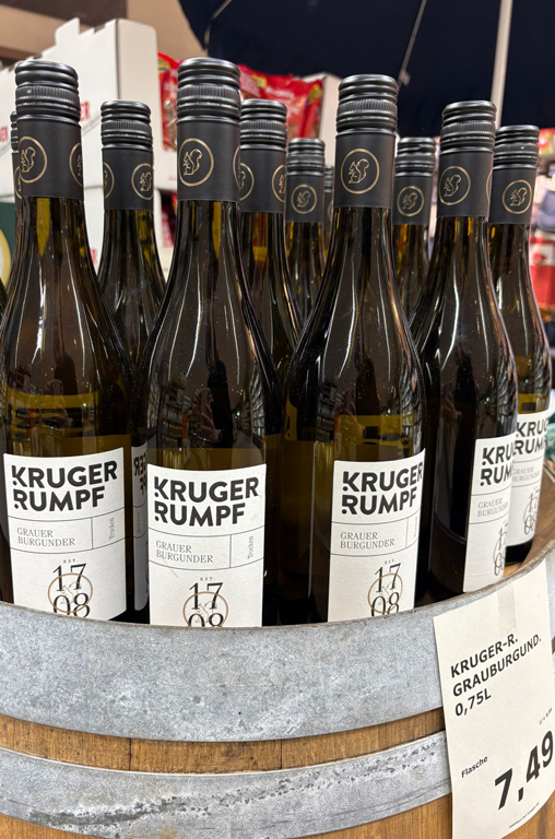 Weißweinflaschen vom Weingut Kruger-Rumpf