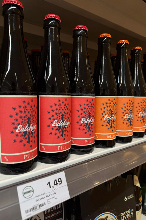 Vierschiedene Bierflaschen von der Eulchen Brauerei