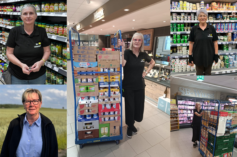 Coallage mit Porträtfotos der Rentner-Minijoberinnen