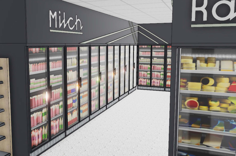 Grafik von der neuen Molkereiprodukteabteilung bei EDEKA Deckenbach in Mainz-Hartenberg