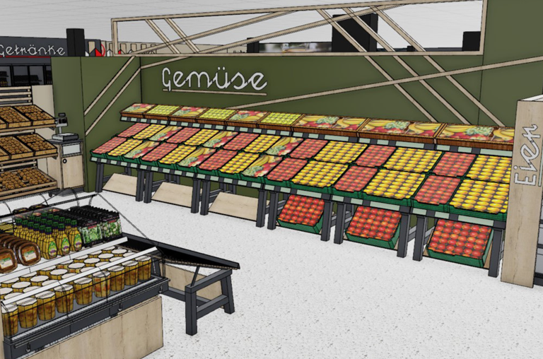 Grafik von der neuen Obst- und Gemüseabteilung bei EDEKA Deckenbach in Mainz-Hartenberg