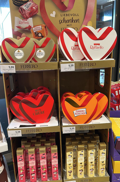 Ferrero Schokolade zum Valentinstag