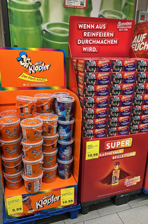 Klopfer und Berentzen Minis für die Fastnachtparty
