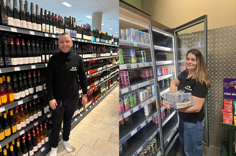 Christian Grimm und Fatma Hysenaj: die Marktleiter in den EDEKA-Deckenbach-Märkten in Ingelheim und Gau-Algesheim